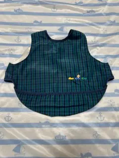 familiar 食事エプロン 緑と青のチェック