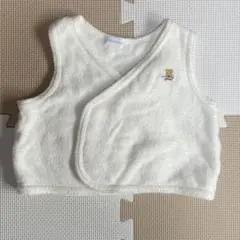 【ミキハウス】ベビーベスト 50-70 女の子 男の子 アイボリー 白