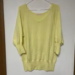 ニット　黄色　トップス　レディース