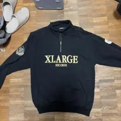 XLARGE ブラック ジップアップ トレーナー