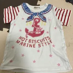 ミキハウス　HOT BISCUITS マリンスタイル 半袖Tシャツ 100cm
