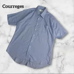 Courreges クレージュ メンズ 半袖シャツ ブルー チェック柄のサムネイル