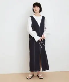 アダムエロペの2WAYデニムジャンパースカート