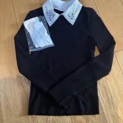 2TYPE襟付きリブニット BLACK