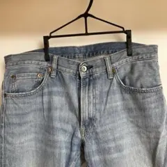 ユニクロ 34インチ ライトブルー ストレートデニム