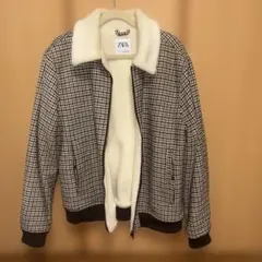 ZARAメンズチェック柄コートLサイズ