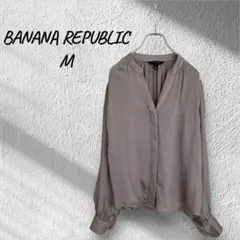 BANANA REPUBLIC M プリーツ長袖ブラウス　ベージュ