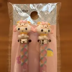 신품 Sanrio 마이멜로디 マスコット付塗り箸 21cm