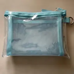 【匿名配送】推し色クリアポーチ ミニポーチ キャンドゥ ブルー