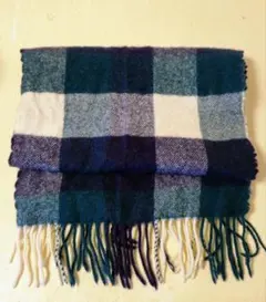 MUJI（無印良品）ウール100% チェック柄マフラー