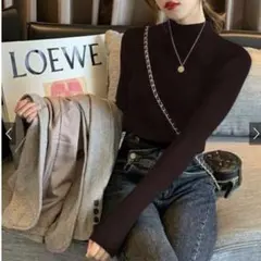 新品タグ付き　GRL ボトルネックリブニットトップス