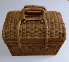 60s ヴィンテージ ピクニックバスケット イラスト入り ハンドメイド