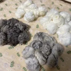 ファーポンポン グレー ホワイト まとめ売り