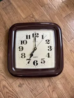 ジャンク品CITIZEN クォーツ掛け時計 ブラウン