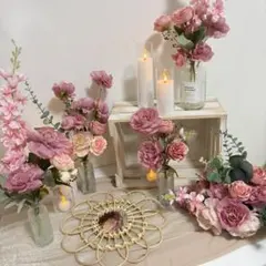 ローズピンク系 造花まとめ売り ウェルカムスペース