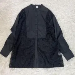 美品✨グリーンレーベルリラクシング ELIN レース スタンドカラー ブラウス