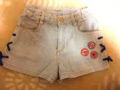 デイジーラバーズ♡ショートパンツ130 ストライプ柄のデニム