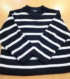 ボーダー オーバーサイズ ニットクルーネック