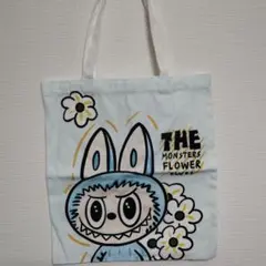 ラブブ　トートバッグ　青　LABUBU