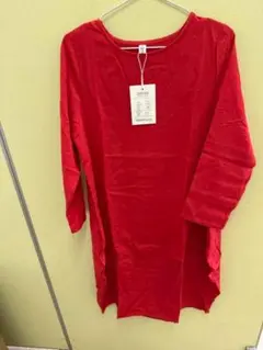 DB--赤のゆったりトップス D-331