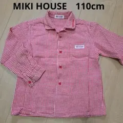 MIKI HOUSE チェック柄　長袖シャツ 110cm　赤　女の子　男の子