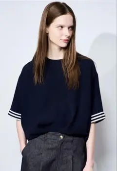 ボーダーズアットバルコニー TWILL RELAXING BLOUSE ネイビーのサムネイル