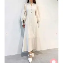 COCO DEAL サッカーボリュームスリーブワンピース