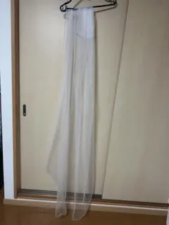 ロングウェディングベール ホワイト チュール コーム付き