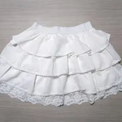SHEIN　ホワイト レース フリル フレアスカートのサムネイル