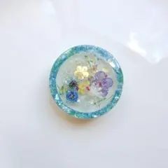 レジン ヘアゴム ゴールドハートと海モチーフ クリアブルー◡̈