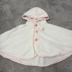 ミキハウス ベビーポンチョ うさぎ柄