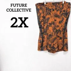 FUTURE COLLECTIVE 【2X】フレアパンツ オレンジ/ブラック