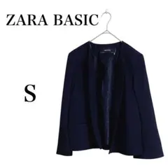 【ザラベーシック】 ノーカラージャケット フォーマル 無地 長袖