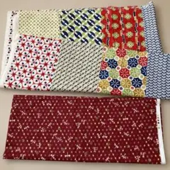 和柄の幾何学模様 綿生地 手芸用　二種類