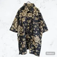 ユナイテッドアローズ roku 6 ロク 花柄 サテン ガウン オーバーサイズ 