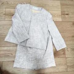 入園式、卒園式 ベージュ系ツイードスカートスーツ