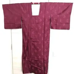 新品未使用　ワインレッド地模様　道行和装コート　雨コート
