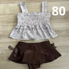 アプレレクール　水着　女の子　80センチ　セパレート水着　花柄