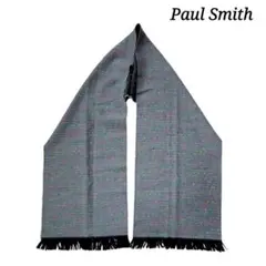 美品 ポールスミス マフラー ストール ドット模様 グレー ネオンカラー