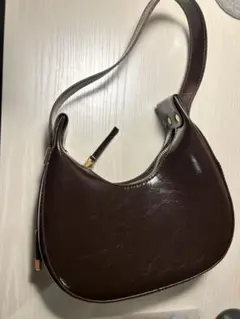 하프 문 숄더백 ダークブラウン