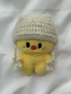 10cmぬい 帽子 猫耳 ニット帽 白