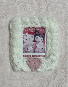 トレカケース カードケース ホワイト ハート 羽 編み物 かぎ編み