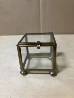 アンティーク 真鍮とガラスの小箱 ジュエリーケース 古道具