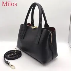【極美品】ミロス ハンドバッグ ショルダーバッグ レザー 2way ブラックのサムネイル