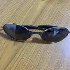 OAKLEY スポーツサングラス シルバー ブラックレンズ