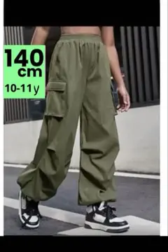 カーゴパンツ アーミーグリーン カーキ SHEIN 140cm ジョガー
