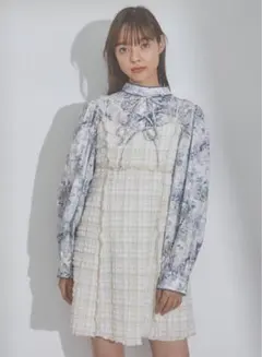 【美品】merryjenny メリージェニー チェック ミニキャミワンピース