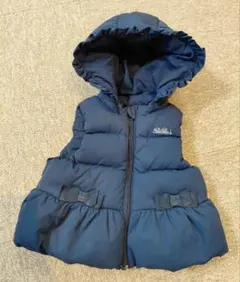 BeBe ダウンベスト　ネイビー 90サイズ　子供服　フード取り外しキッズベビー