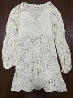 MERCURYDUO アイボリー レース編み ワンピース F