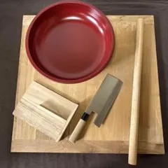 そば打ち道具セット 麺台 麺棒 こま板 麺切り包丁 鉢のサムネイル